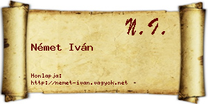 Német Iván névjegykártya